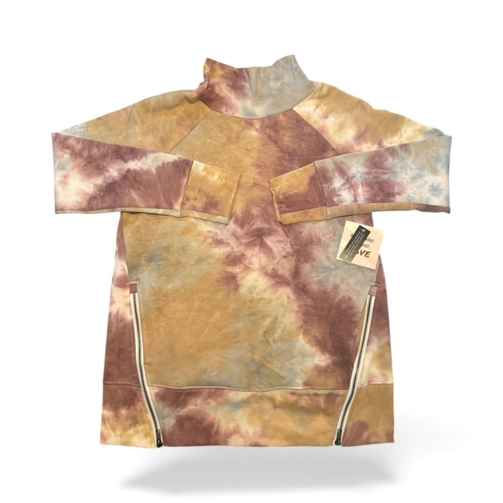 The Sweatshirt Project Tie-Dye High Neck Sweatshirt with Zippers